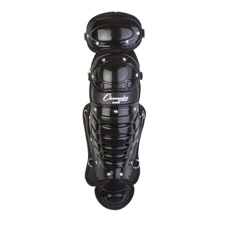 Champion Sports 11 in. Double Knee Shinguard with Wings, Black LG84AWBK